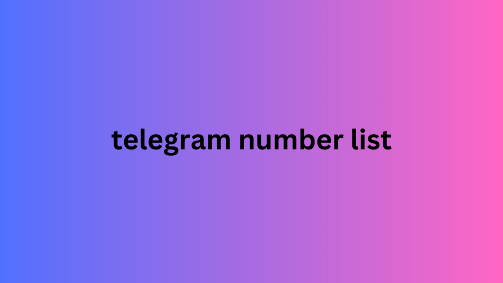 telegram number list 